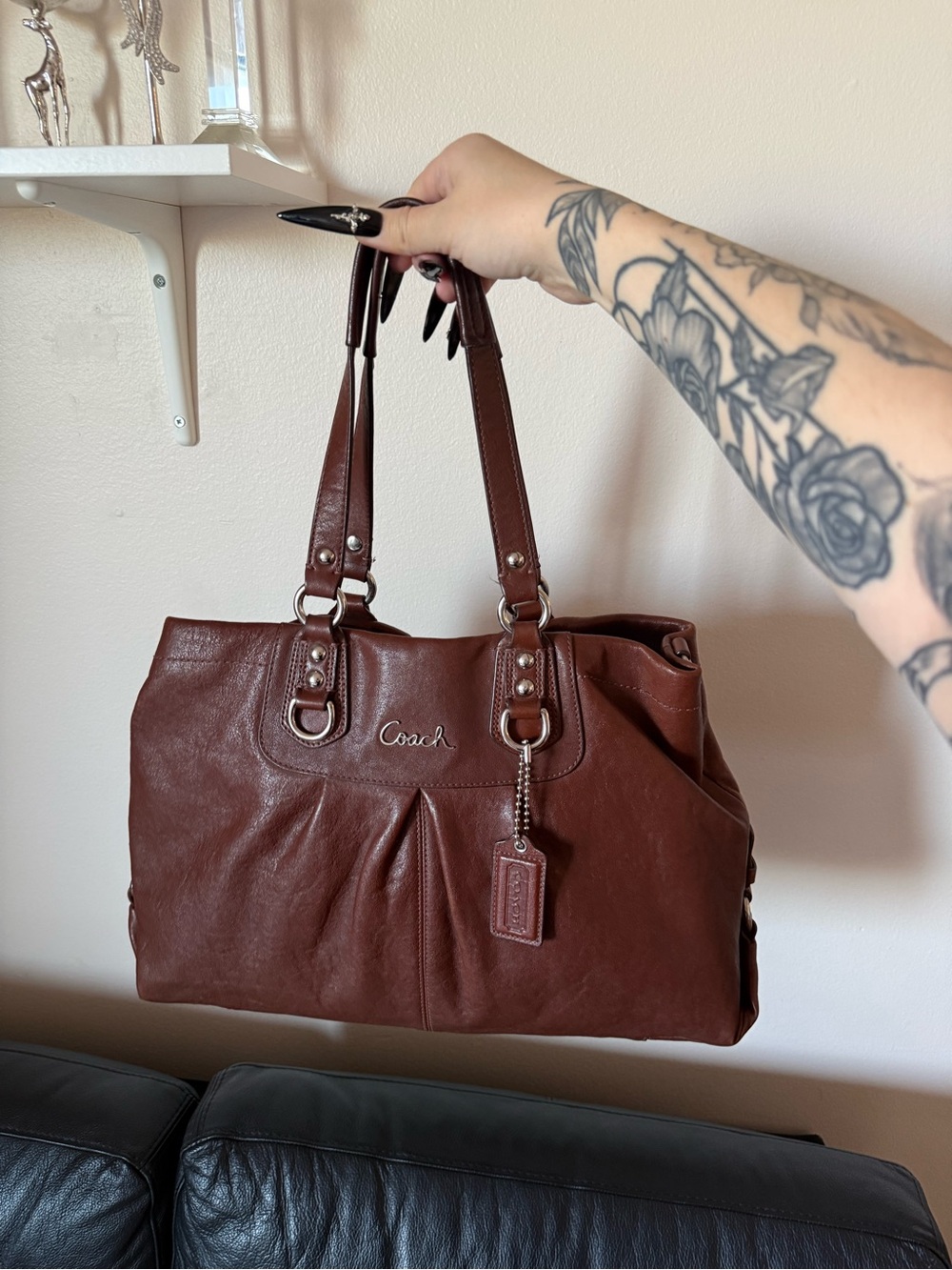 Coach Leather Tote Bag in Brown